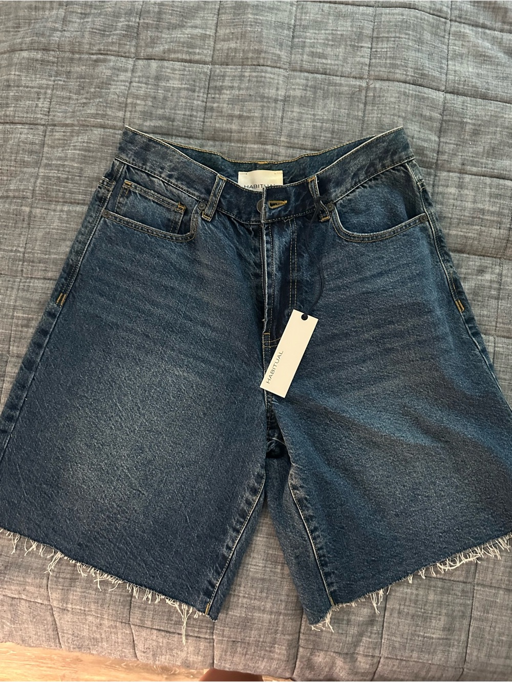 Habitual Joey Dark Wash Raw Hem Denim Shorts